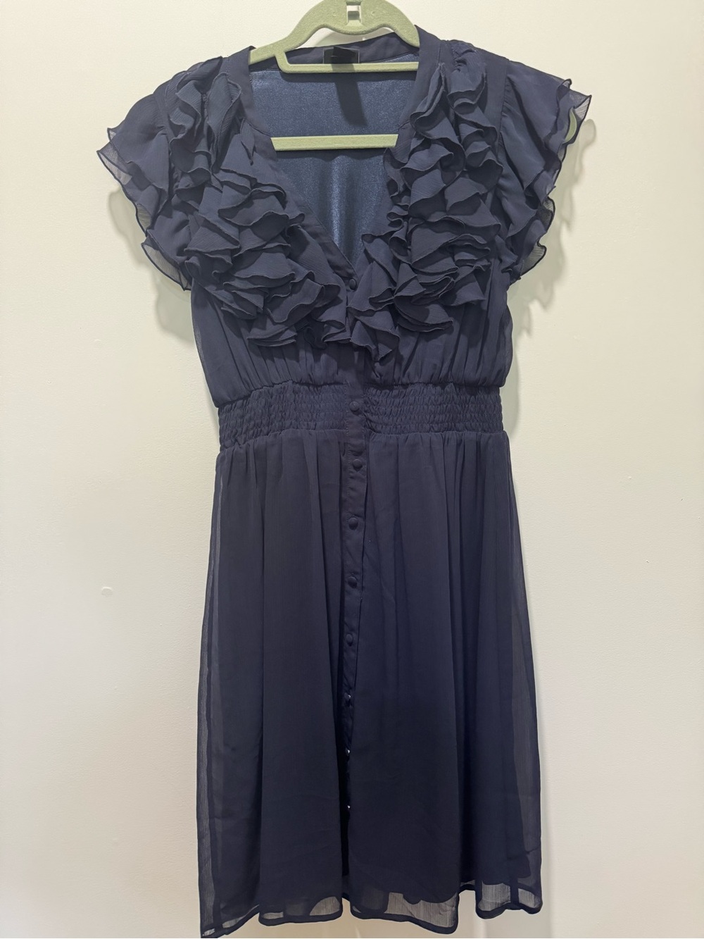 H&M Navy Ruffled Dress | Good Used Condition